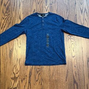 Men's NWT -Long Sleeve Blue/Gray Henley Long sleeve T Banana Republic Sz S